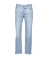 Brunello Cucinelli Logo-stitched Tapered Jeans In Blue