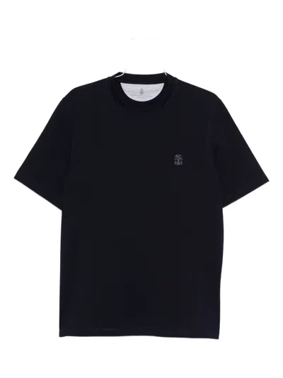 BRUNELLO CUCINELLI LOGO-DETAIL CREW-NECK T-SHIRT