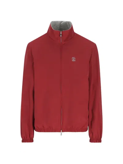 BRUNELLO CUCINELLI LOGO-DETAIL JACKET