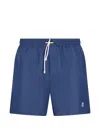 Brunello Cucinelli Straight-leg Mid-length Logo-embroidered Swim Shorts In Blue
