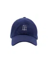 Brunello Cucinelli Logo Fabric Baseball Cap In Blue