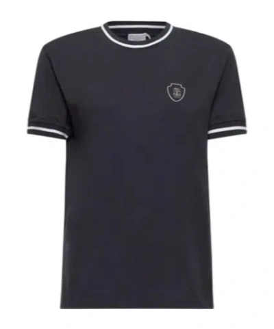 Brunello Cucinelli Logo Detailed Crewneck T-shirt In Black