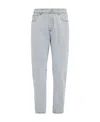 Brunello Cucinelli Logo Detailed Slim Jeans In Gray