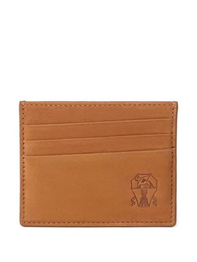 Brunello Cucinelli Logo-embossed Cardholder In Brown