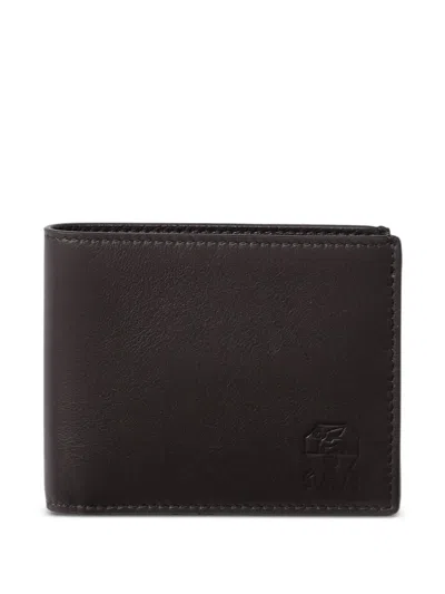 Brunello Cucinelli Logo-embossed Leather Wallet In Black