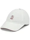 Brunello Cucinelli Logo-embroidered Adjustable-strap Cap In Weiss