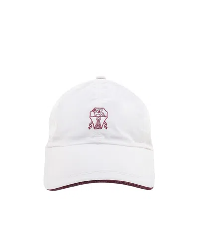 BRUNELLO CUCINELLI BRUNELLO CUCINELLI LOGO EMBROIDERED CURVED HEM CAP