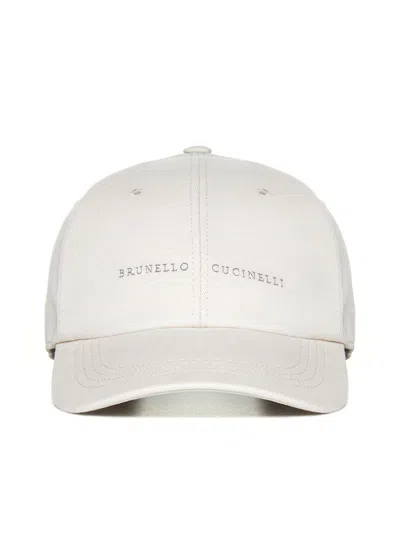 Brunello Cucinelli Logo Embroidered Baseball Cap In Beige