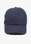 Brunello Cucinelli Linen-wool-silk Embroidered Baseball Cap In Blue