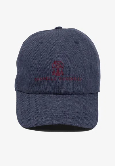 BRUNELLO CUCINELLI LOGO EMBROIDERED BASEBALL CAP
