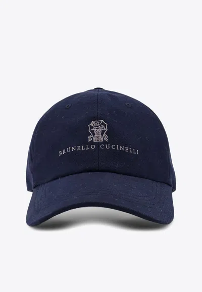 Brunello Cucinelli Logo-embroidered Baseball Cap In Blue