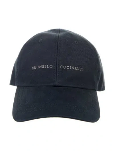 Pre-owned Brunello Cucinelli Logo Embroidered Baseball Cap In Blue