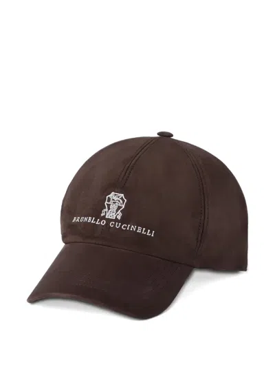 Brunello Cucinelli Logo-embroidered Baseball Cap In Brown