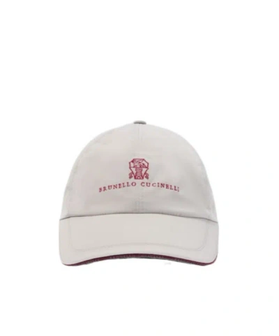 Brunello Cucinelli Logo Embroidered Baseball Cap In Neutral