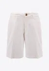 Brunello Cucinelli Linen-silk-blend Bermuda Shorts In White