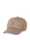 Brunello Cucinelli Women Linen Blend Baseball Cap In Brown
