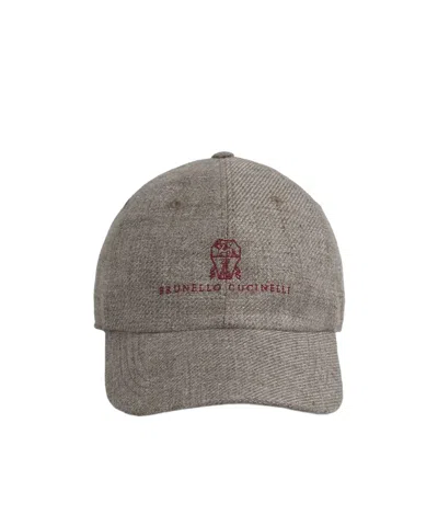 BRUNELLO CUCINELLI BRUNELLO CUCINELLI LOGO EMBROIDERED CURVED PEAK CAP