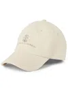 Brunello Cucinelli Baseball Cap With Embroidery In Neutrals