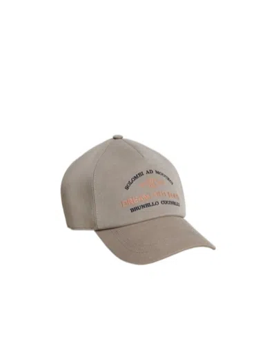 Brunello Cucinelli Logo-embroidered Cap In Nude