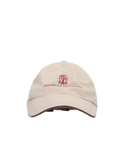 Brunello Cucinelli Logo-embroidered Cap In Nude