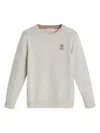 Brunello Cucinelli Logo-embroidered Cashmere Jumper In 中性色