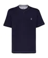 Brunello Cucinelli Short-sleeved Crew Neck T-shirt With Contrasting Stitching In Black