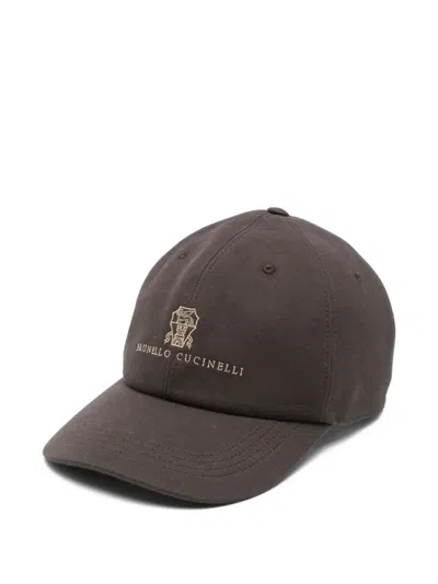Brunello Cucinelli Logo-embroidered Cotton Baseball Cap In Black