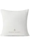 Brunello Cucinelli Logo-embroidered Cotton Cushion In White
