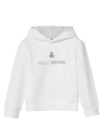 Brunello Cucinelli Kids' Logo-embroidered Cotton Hoodie In White