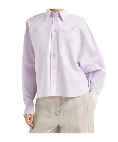 BRUNELLO CUCINELLI BRUNELLO CUCINELLI LOGO EMBROIDERED OXFORD SHIRT