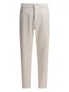 Brunello Cucinelli Denim Trousers With Pockets And Loops In Neutral