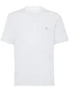 Brunello Cucinelli Logo-embroidered Crew-neck T-shirt In White