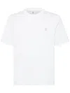Brunello Cucinelli Logo-embroidered Crew-neck T-shirt In White
