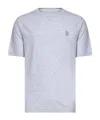 Brunello Cucinelli Crew-neck Embroidered-logo T-shirt In Gray