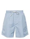 Brunello Cucinelli Logo-embroidered Drawstring Swim Shorts In Blue
