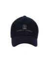 Brunello Cucinelli Logo-embroidered Flannel Cap In Black