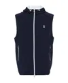 Brunello Cucinelli Blue Logo-embroidered Padded Gilet In Black