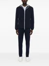 Brunello Cucinelli Membranated Nylon Jacket With Logo And Hood In Blue