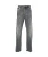 Brunello Cucinelli Logo-embroidered Jeans In Gray