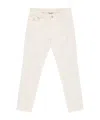 Brunello Cucinelli Cotton Trousers With Belt Loops And Rolled Cuffs In White
