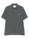 Brunello Cucinelli Logo-embroidered Polo Shirt In Gray