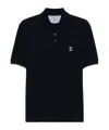 Brunello Cucinelli Midnight Polo Shirt With Buttoned Placket In Black