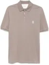 Brunello Cucinelli Cotton Polo In Grey With Logo