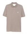 Brunello Cucinelli Cotton Polo In Grey With Logo In Nude