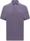 Brunello Cucinelli Ribbed Collar Polo Shirt In Purple