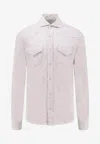Brunello Cucinelli Men Cotton Leisure Fit Shirt In White