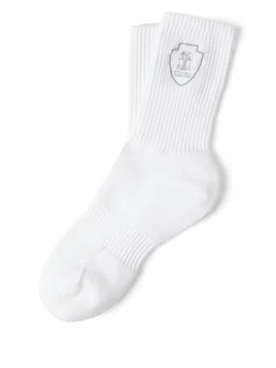 Brunello Cucinelli Logo-embroidered Socks In White