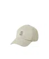 Brunello Cucinelli Suede Baseball Cap In White