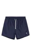 Brunello Cucinelli Logo-embroidered Swim Shorts In Blue