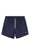 Brunello Cucinelli Logo-embroidered Swim Shorts In Blue